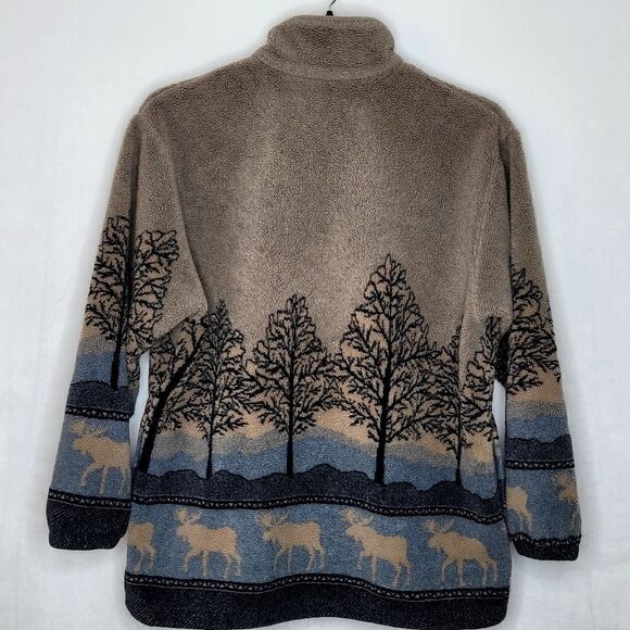 Vintage TeePee Canadian Wilderness Full Zip Fleece Sweater Size Medium - Picture 7 of 11